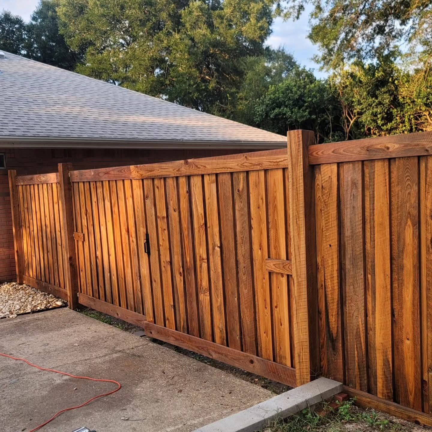 Custom wood privacy fence